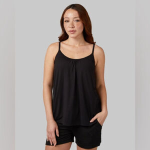 32 Degrees Black Camisole Medium | Built-In Bra Adjustable Straps Tank